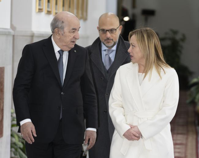 President Meloni with President Tebboune of the People’s Democratic Republic of Algeria