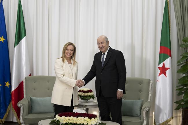 President Meloni with President Tebboune of the People’s Democratic Republic of Algeria