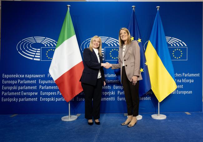 Bruxelles, il Presidente Meloni incontra la Presidente del Parlamento europeo Metsola