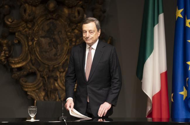 Conferenza stampa del Presidente Draghi presso l'Ambasciata d'Italia