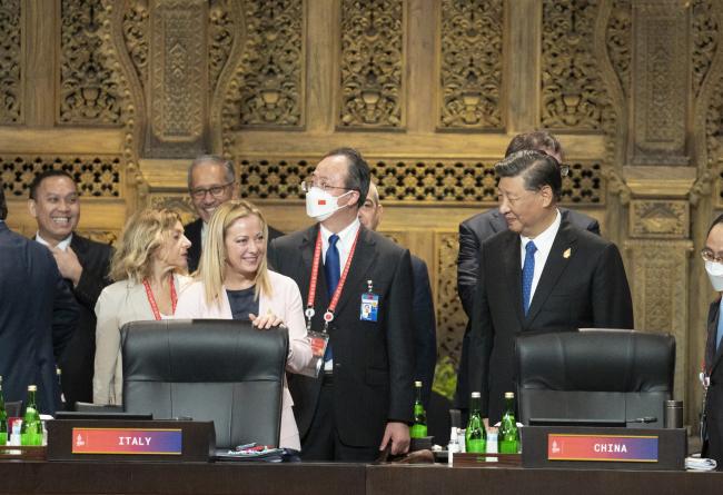 Il Presidente Meloni partecipa alla prima sessione di lavoro del Vertice G20