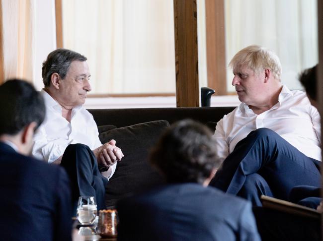 G7 Summit - PM Draghi meets with UK Prime Minister Johnson