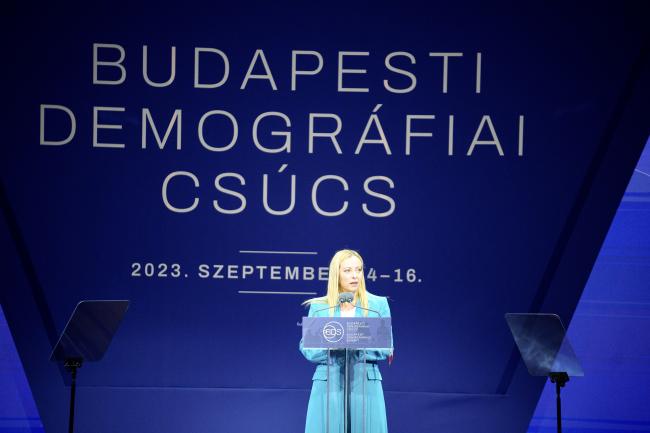 Meloni interviene al Budapest Demographic Summit 