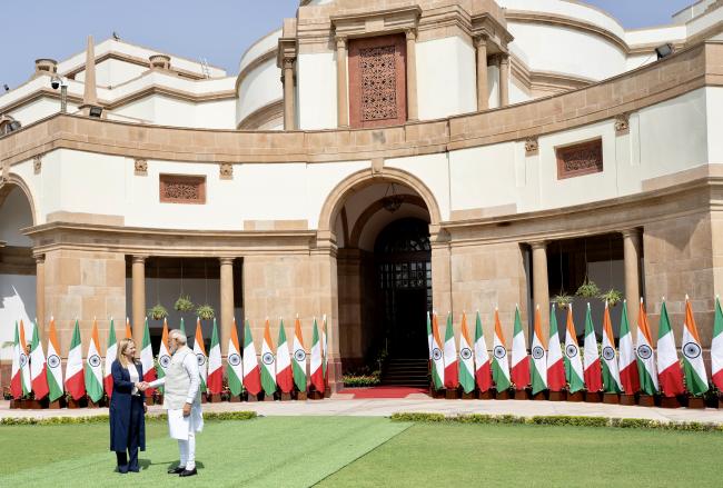 President Meloni meets with Prime Minister Modi of India at Hyderabad House