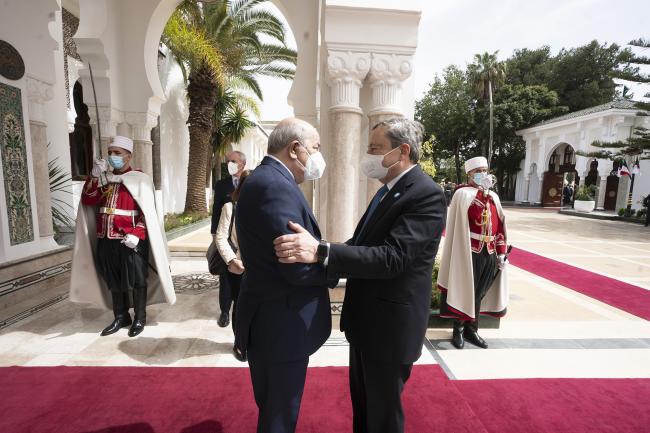 Algiers, PM Draghi meets with President of the Republic Tebboune