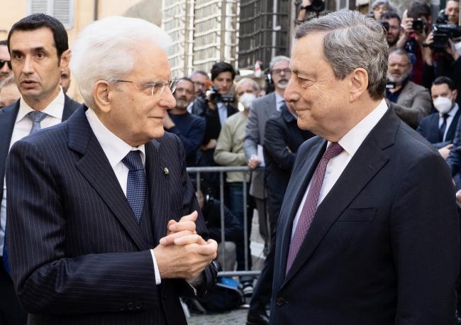 44° Anniversario dell'uccisione dell’Onorevole Aldo Moro, il Presidente Draghi con il Presidente Mattarella