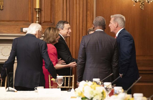 Incontro con la Speaker Nancy Pelosi e con i leader dei Gruppi politici del Congresso