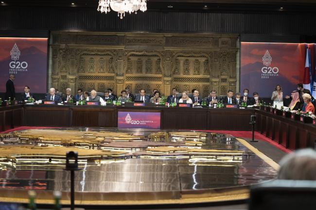 Il Presidente Meloni partecipa alla prima sessione di lavoro del Vertice G20