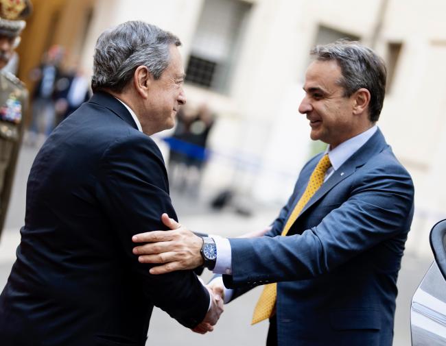 PM Draghi meets with Prime Minister Mitsotakis of the Hellenic Republic