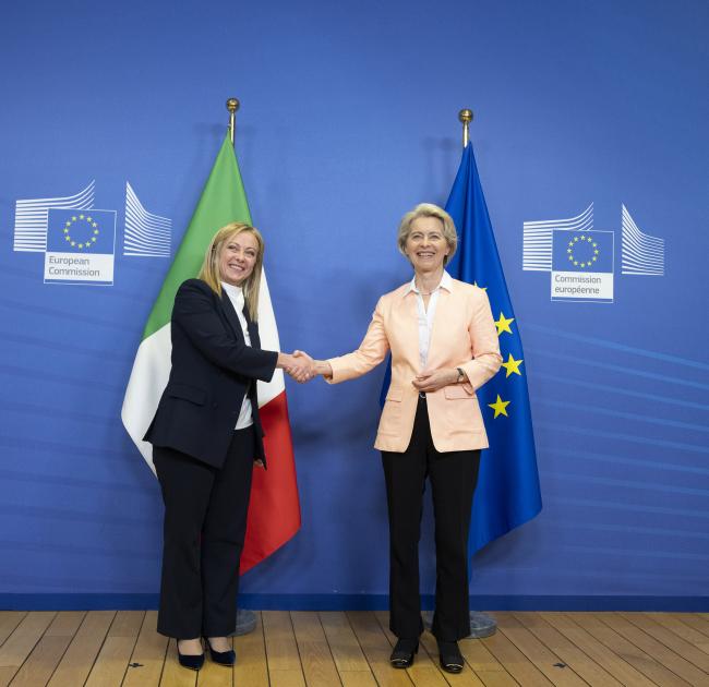 Bruxelles, il Presidente Meloni incontra la Presidente della Commissione europea von der Leyen