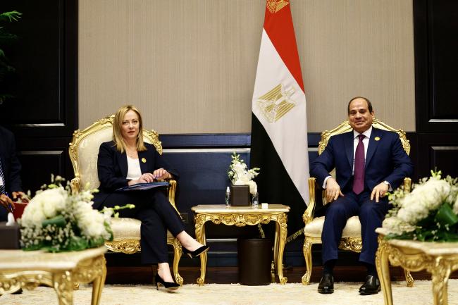 President Meloni with President Abdel Fattah El-Sisi of the Arab Republic of Egypt