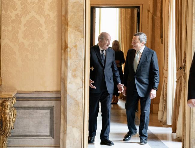 PM Draghi meets with President Tebboune at Palazzo Chigi