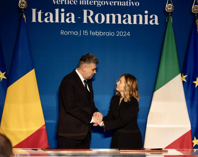 Signing ceremony at the Italy-Romania Intergovernmental Summit